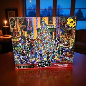 NEW- Dowdle LED Holiday Magic Light-Up Puzzle - 500 Pieces